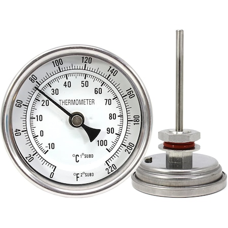 Concord 3" Stainless Steel Thermometer with Mounting Assembly PF300-MT